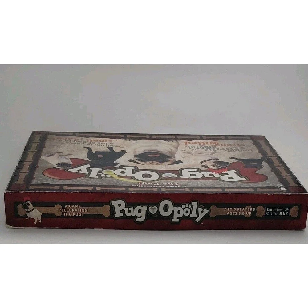 Pugopoly Monopoly Pug Dog Board Game Late for the Sky Complete